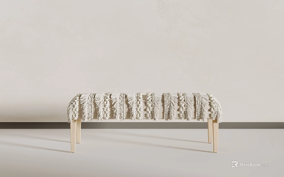 Modern Lounge Chair Covered With Knitted Blanket And Light Wooden Legs Design 3d model 