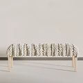 Modern Lounge Chair Covered With Knitted Blanket And Light Wooden Legs Design