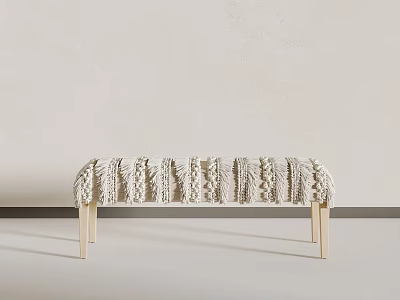Modern Lounge Chair Covered With Knitted Blanket And Light Wooden Legs Design 3d model