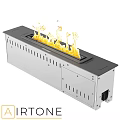 Modern Linear Fireplace With Metal Construction Realistic Flames And Contemporary Design