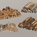 Wood pile 3d model