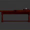 Roulette Entertainment Table With Green Felt Surface Red Wooden Frame Central Wheel Number Layout Design