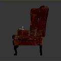 Red Velvet Tufted Armchair Sofa Set With Dark Wood Legs And Classic Design