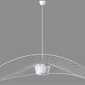 Modern Artistic Chandeliers With Metal Wire Structures And Black White Blue Flowing Shapes