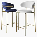 Stylish Modern Bar Stools With Black White Upholstered Seats And Metal Frames