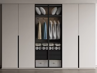Modern Wardrobe Simple Wardrobe Glass Casement Wardrobe 3d model