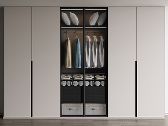 Modern Wardrobe Simple Wardrobe Glass Casement Wardrobe 3d model