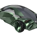 Futuristic Green Concept Car Featuring Gull Wing Doors Sleek Design And Multiple Seats