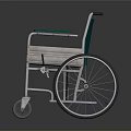 Industrial Wheelchair With Green Padded Seat And Steel Frame For Mobility Support