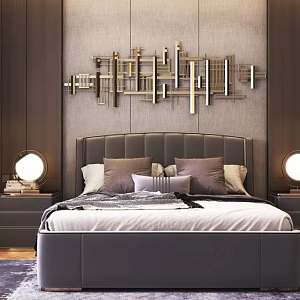 Background double bed 3d model