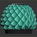 Modern Teal Spherical Lighting Fixture With Diamond Patterned Design And Reflective Base 3d model