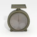 Vintage Mechanical Weighing Scale With Round Dial And Metal Platform