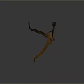 Ancient Wooden Crossbow With Curved Arm And Metal Components Historical Weapon Structure