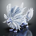 White Feathered Lion Mythical Creature Character With Fluffy Mane And Tail 3d model