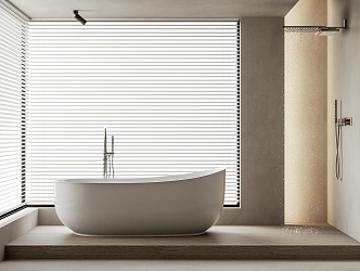 Bathtub Bathroom Shower Venetian Blinds 3d model