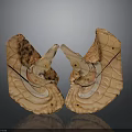 Anatomical Organ Model With Hair Like Textured Surface And Orange Color
