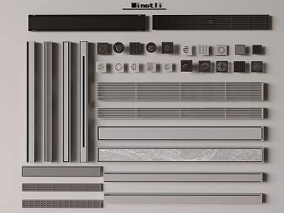 Sleek Modern Bathroom Accessories With Towel Bars Hooks Storage Racks And Metal Fixtures 3d model