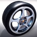 Durable Automotive Hardware Tools Wheel Rim With Black Tire And Silver Metal Design