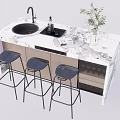 Nakajima counter bar counter operating table dining table and chairs 3d model