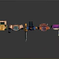 Colorful Pixel Style Characters with Various Outfits and Unique Standing Poses