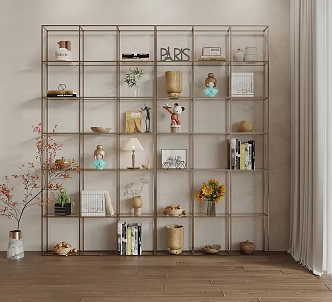 Modern Metal Storage Rack Display Rack Green Plant Flower Rack Jewelry Combination Curtain Iron Storage Rack 3d model