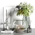 Modern Ornaments Combination Table Lamp Vase Floral Art Aromatherapy Candle Decorative Painting Fish Tank Books Display Accessories 3d model