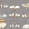 New Chinese Chandelier Combination Multi-head Chandelier Living Room Chandelier Dining Room Chandelier Chinese Chandelier Metal Chandelier 3d model