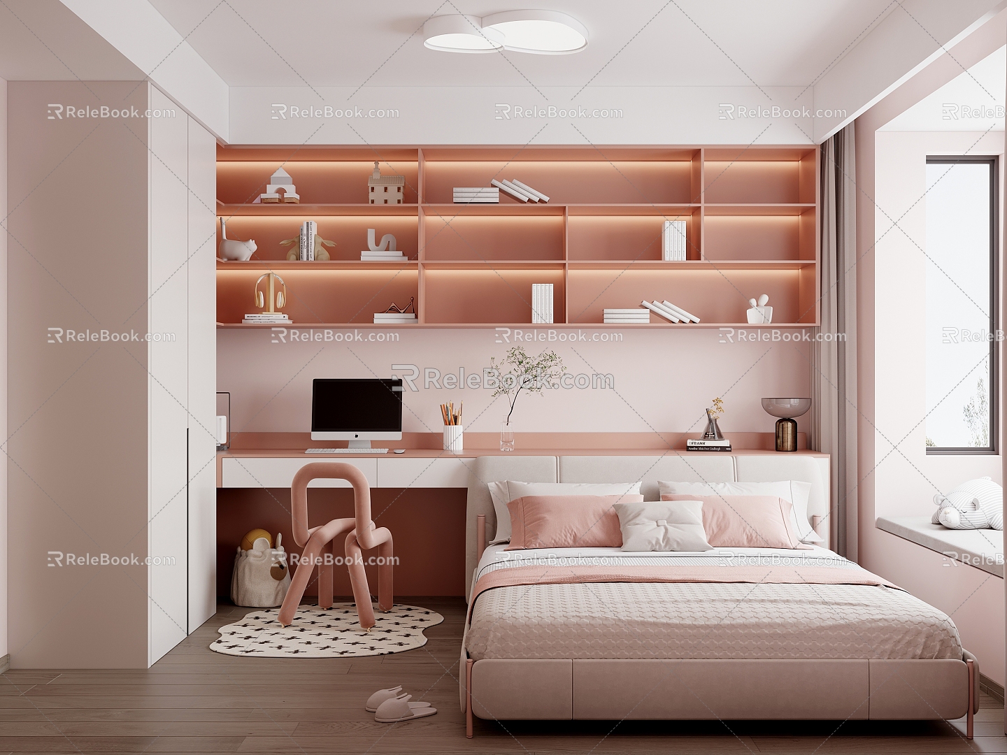 First point simple girl room bedroom 3d model