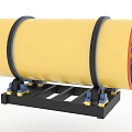 Heavy Duty Yellow Drum Industrial Equipment With Black Straps And Sturdy Metal Stand