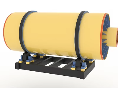 Modern three-barrel dryer 3d model