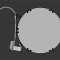White Musical Drum With Wooden Drumstick Placed On Reflective Black Surface