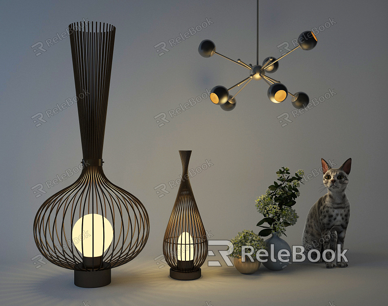 Modern lamp combination fashion floor lamp chandelier combination model