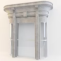 Adorned Stone Door Frame With Classical Columns And Intricate Carvings 3d model