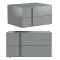 Modern Grey Storage Cabinets With Sleek Surface And Drawer Door Design 3d model