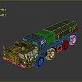 Green Military Vehicle With Multiple Wheels And Tactical Missile Launcher System