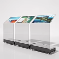 Commercial Equipment Standing Digital Display Screens With Transparent Design And Wheels For Business Use