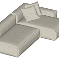 Modern Light Gray Sectional Sofa With Modular Design And Comfortable Cushions 3d model