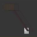 Modern Architectural Model With Wooden Staircase Elevated Platform Glass Railings And Support Structure