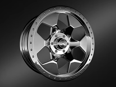 Silver Metal Wheel Rim Featuring Modern Spoke Design And Glossy Automotive Finish 3d model