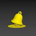 Yellow Inflatable Bell Decorative Design With Hanging Loop And Shiny Surface 3d model