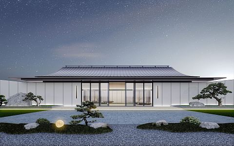 New Chinese-style Sales Office Building 3d model