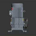 Gray Industrial Gear Motor with Yellow Component and Metal Base Structure