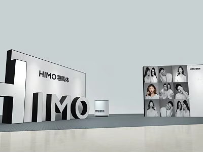 HIMO Exhibition Booth With 3D Letters Photo Wall And Display Stand 3d model