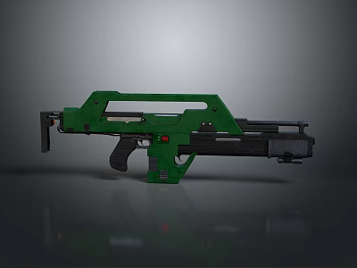 Futuristic Green Sci Fi Weapon With Streamlined Body And Ergonomic Grip 3d model