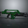 Futuristic Green Sci Fi Weapon With Streamlined Body And Ergonomic Grip