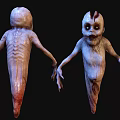 Horror Game Movie Monster Characters With Pale Skin Bloody Features And Sharp Claws
