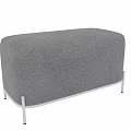 Modern Gray Upholstered Sofa Bench With Metal Legs And Fabric Cover