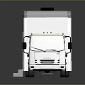 White Commercial Truck With Enclosed Cargo Box Roof Vent And Cab Structure Design