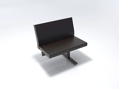 Modern Single Black Sofa With Simple Minimalist Design And Sturdy Frame 3d model