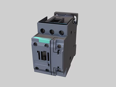 Industrial Electrical Circuit Breaker With Gray Metal Structure And Safety Features 3d model